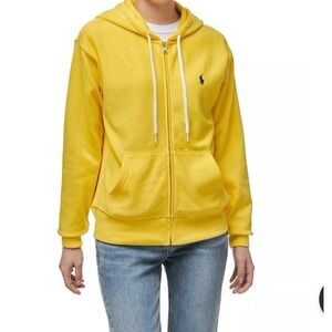 Polo Ralph Lauren Yellow Full Zip Hoodie Sweatshirt Women's Small‎ New with Tags